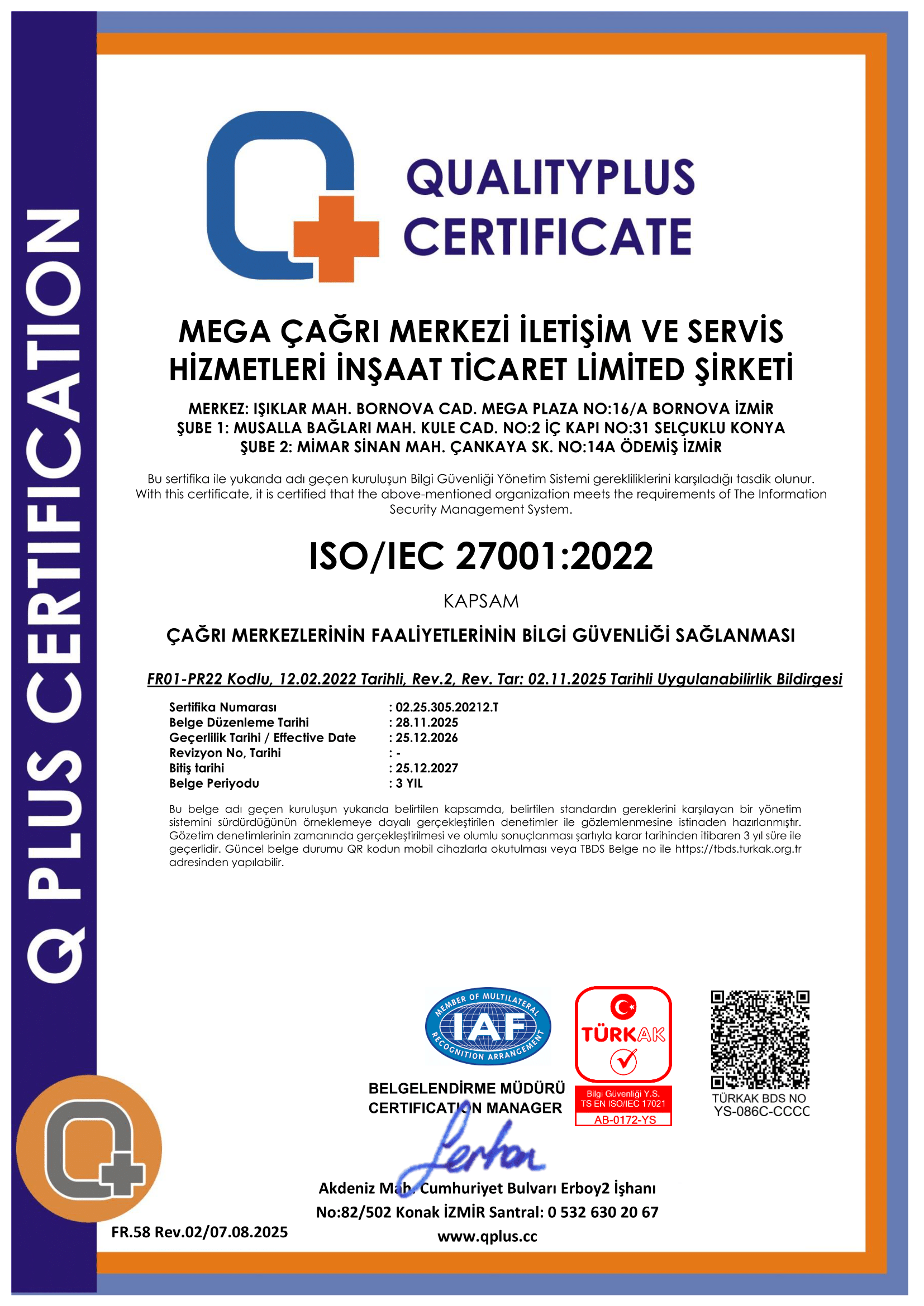 ISO 27001 TÜRKAK